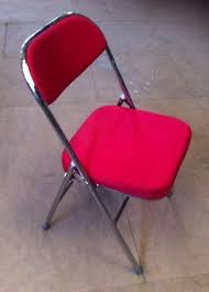 red padded folding chairs