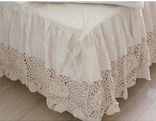 Super king crochet lace bed skirt sheet set 198cmx203cm