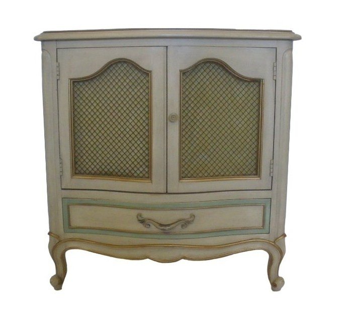 Touraine french nightstand with blue detailing