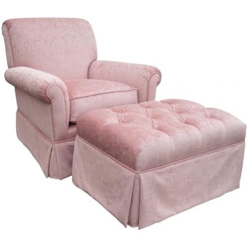 pink glider and ottoman