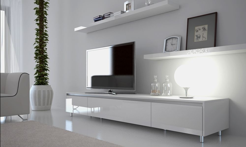 All modern white tv outlet stand