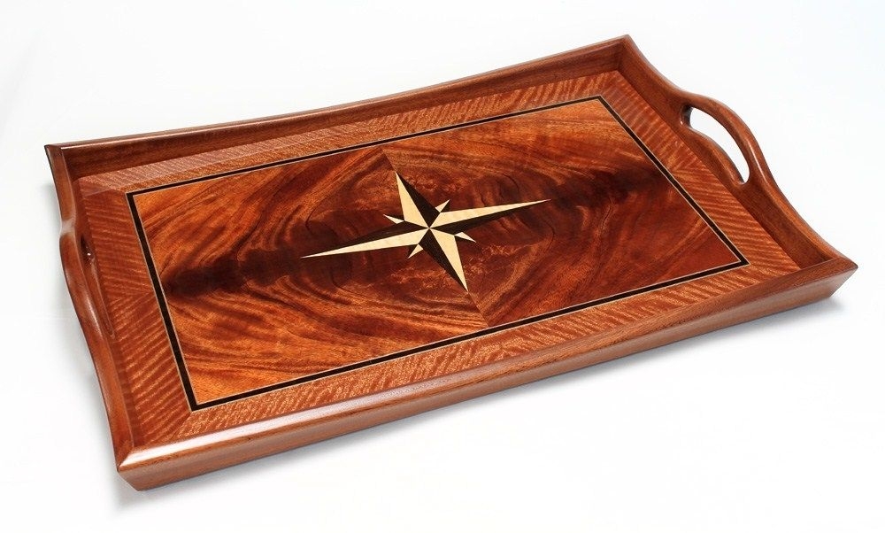 Wooden trays for ottomans
