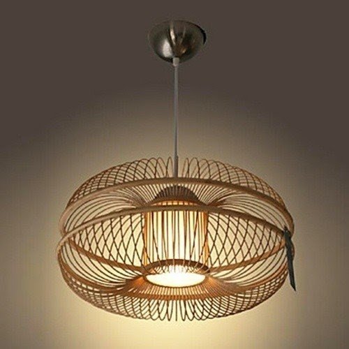 60w modern pendant light in bamboo shade 1 light in