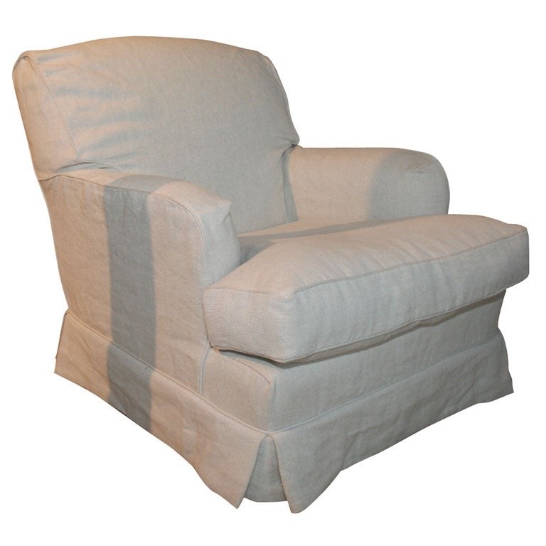 Club chair slipcover in calypso stripe from slipcover
