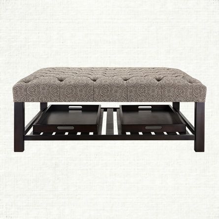 Coffee tables butler 48 square tufted ottoman in wembley cafe