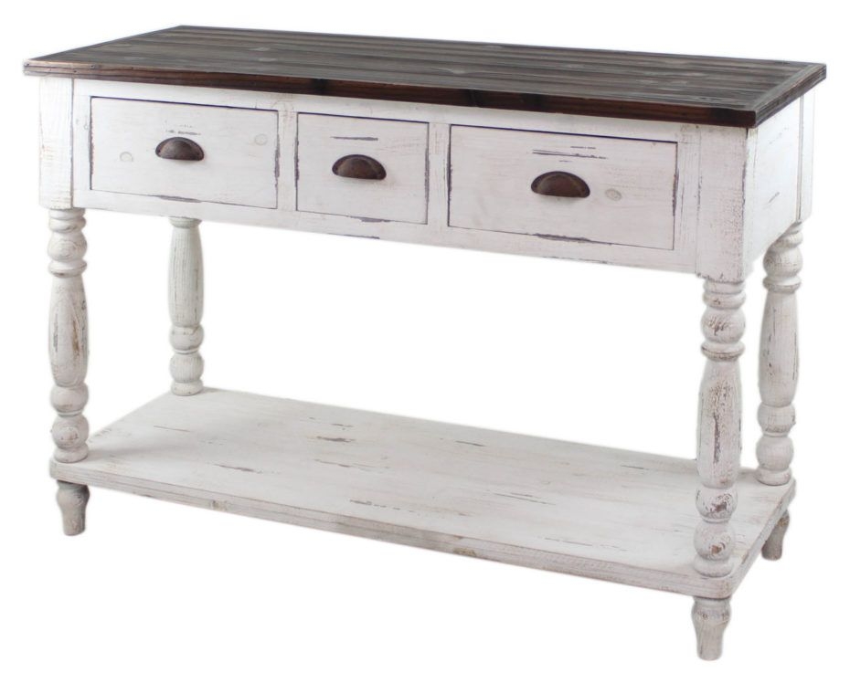French farmhouse 3 drawer console table