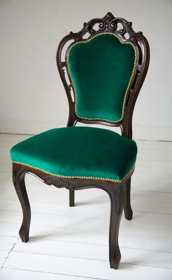 Antique green deals velvet chair