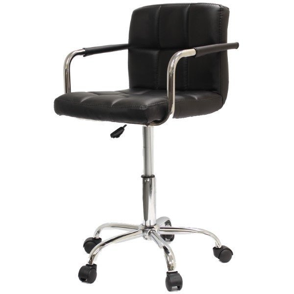 Swivel chair stool roller wheels with arms computer salon office