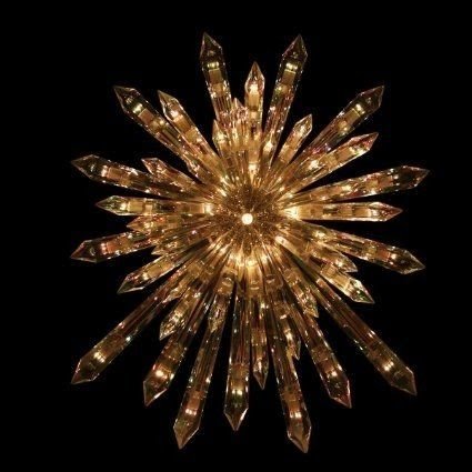 13 5 lighted crystal star shaped christmas tree topper clear
