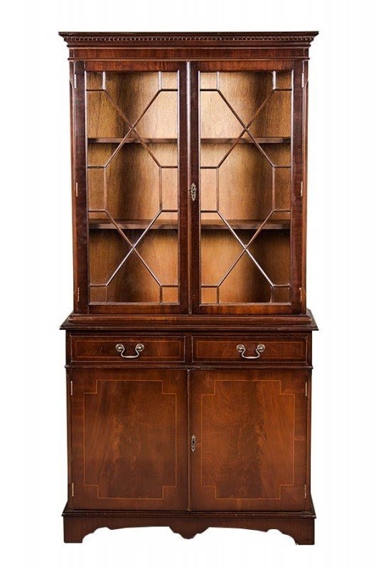 Antique bookcase with doors 11