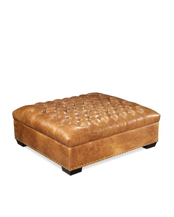 Distinction leather large tufted ottoman free inside delivery