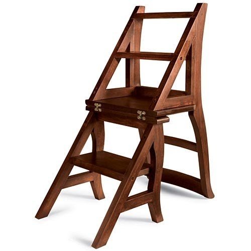 Ladder chair library step stool