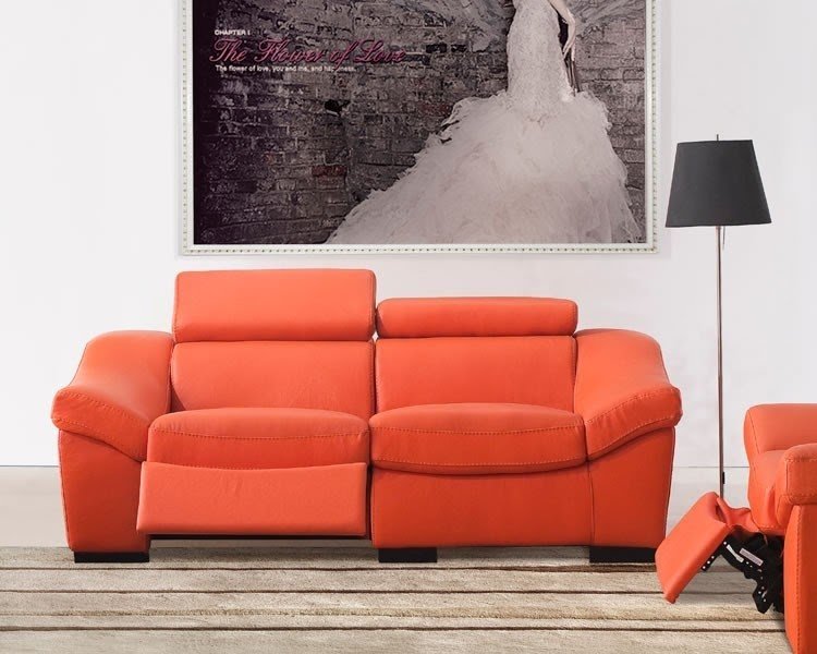 Modern italian leather reclining sofa