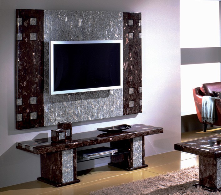 New luxury stone glass brezza tv stand wall panel lavamar