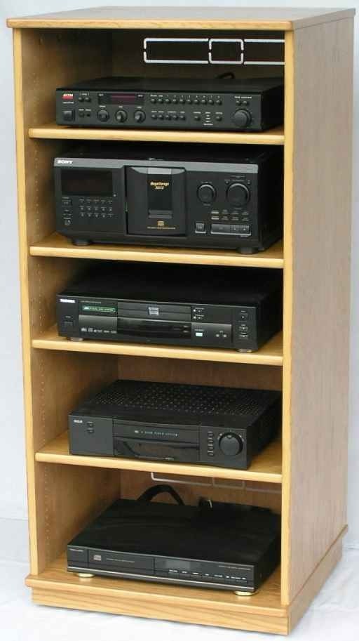 Stereo cabinet entertainment centers in black natural oak or maple