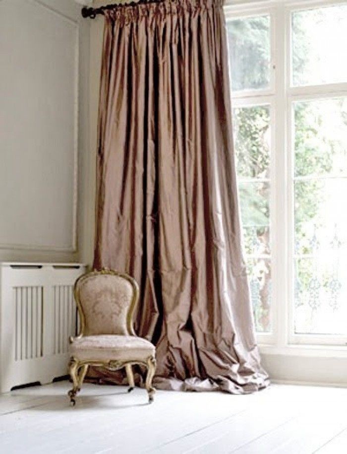 White taffeta curtains
