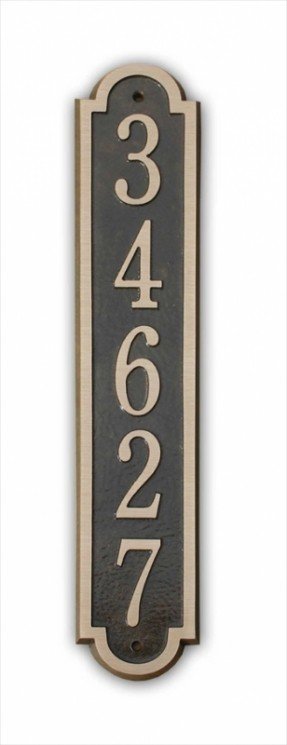 16 vertical cast bronze address plaque