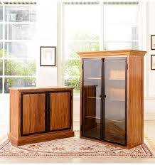 Bookcase den side cabinet solid wood furniture glass door show