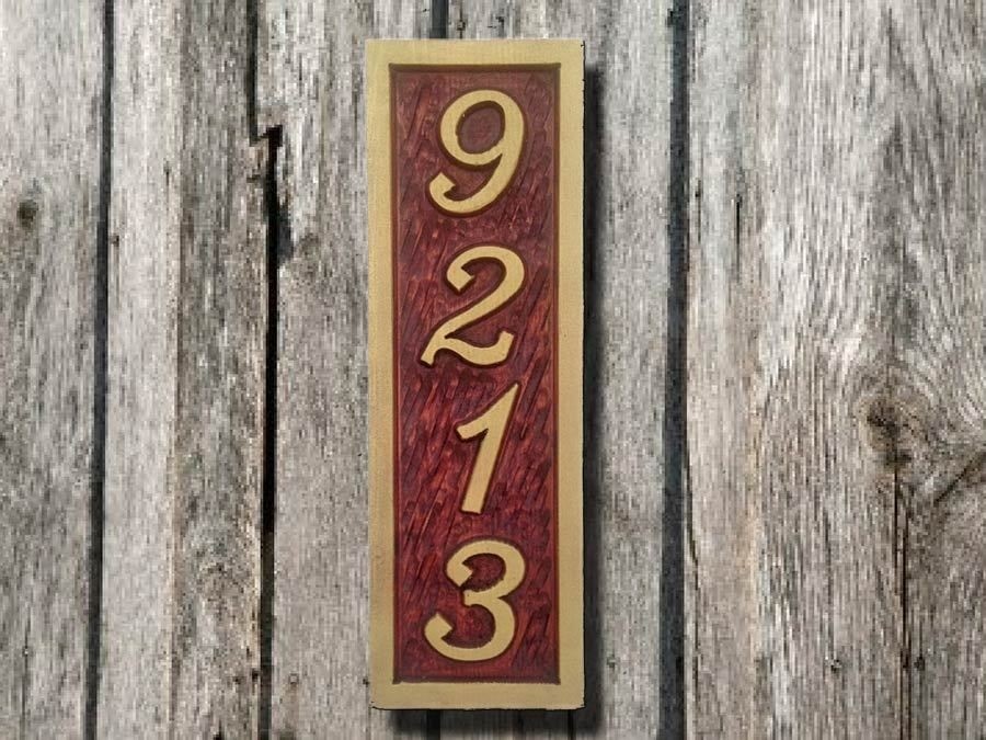 Image of vertical address sign create your own house number