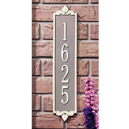 Vertical address plaques for house 4