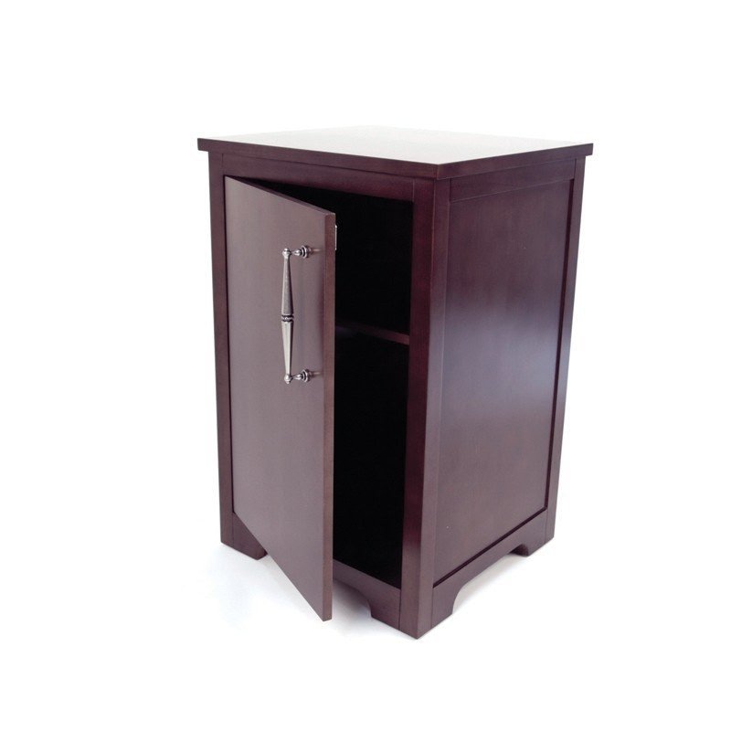 Glossy burnt wood mini fridge cabinet