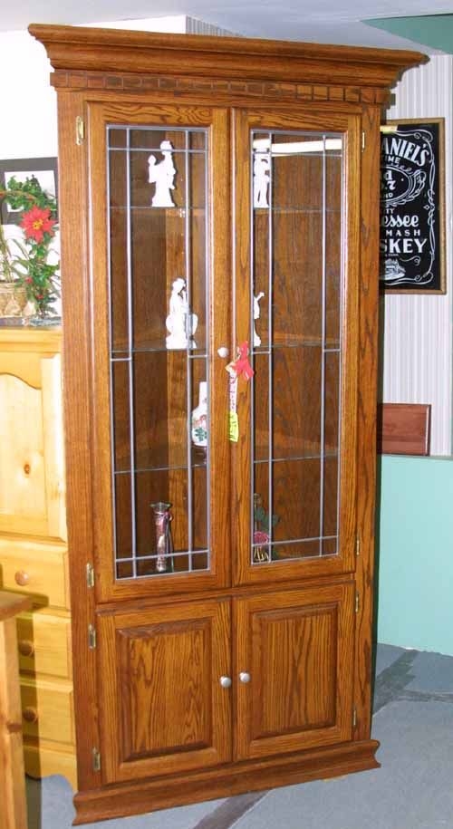 Oak corner deals china cabinet