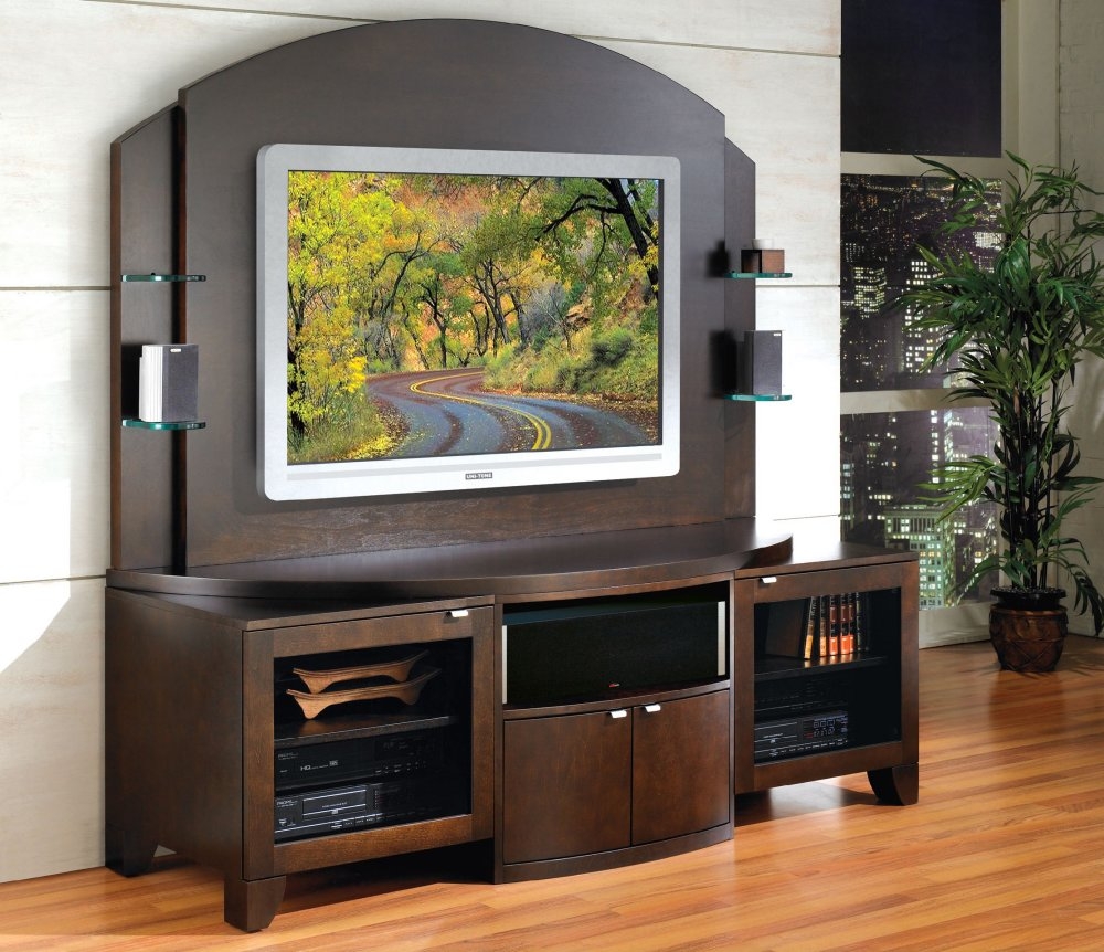 Flat panel flat screen tv stand with back panel bolero