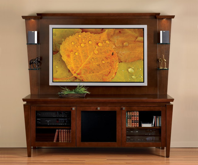 Flat panel flat screen tv stand with back panel mozart