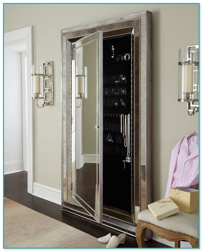 Large floor mirror with best sale jewelry storage