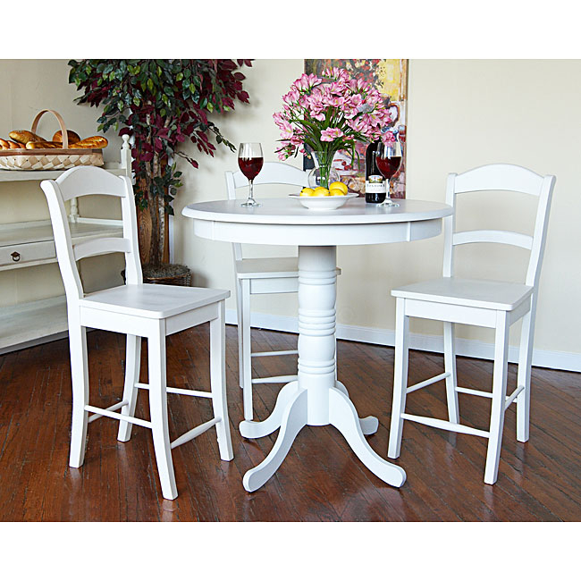 High top table discount and chairs white