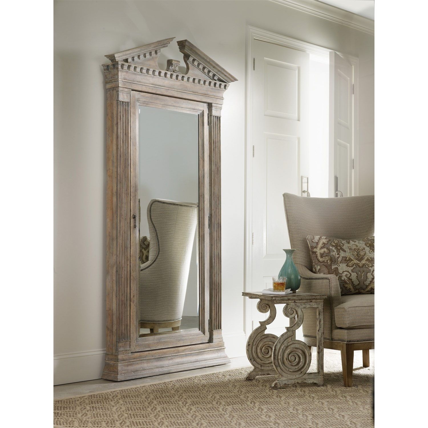 Vera Floor Mirror in White