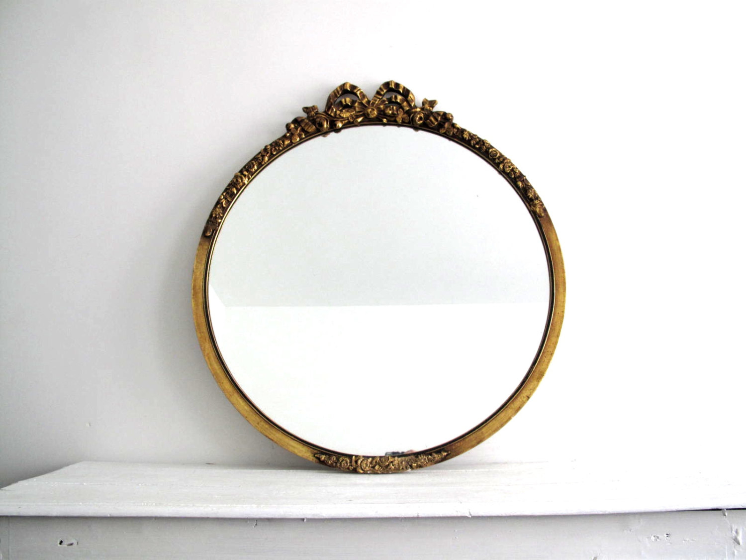 Large Round Wood Mirror - Foter