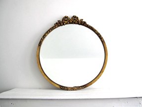 Large Round Wood Mirror - Foter