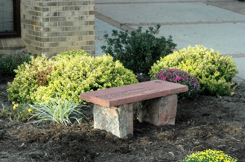 Private garden memorial benches