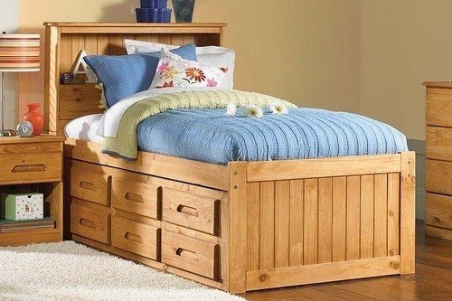 Solid wood platform bed frame