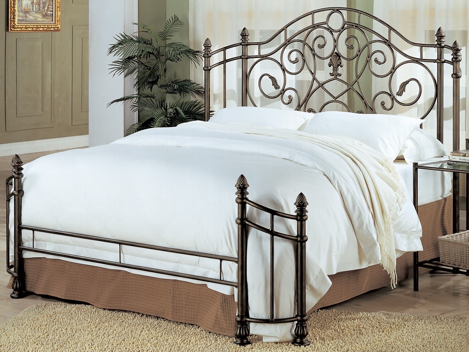 Wrought Iron King Bed & Headboard - Foter