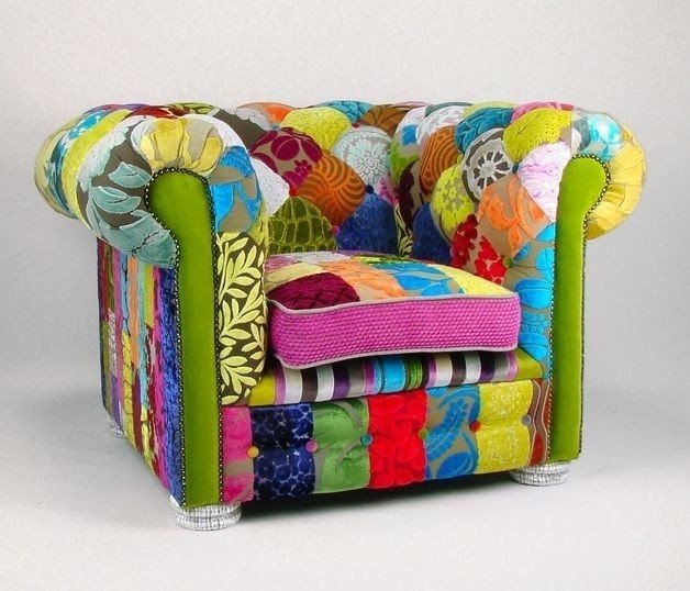 Bespoke patchwork chesterfield armchair 1
