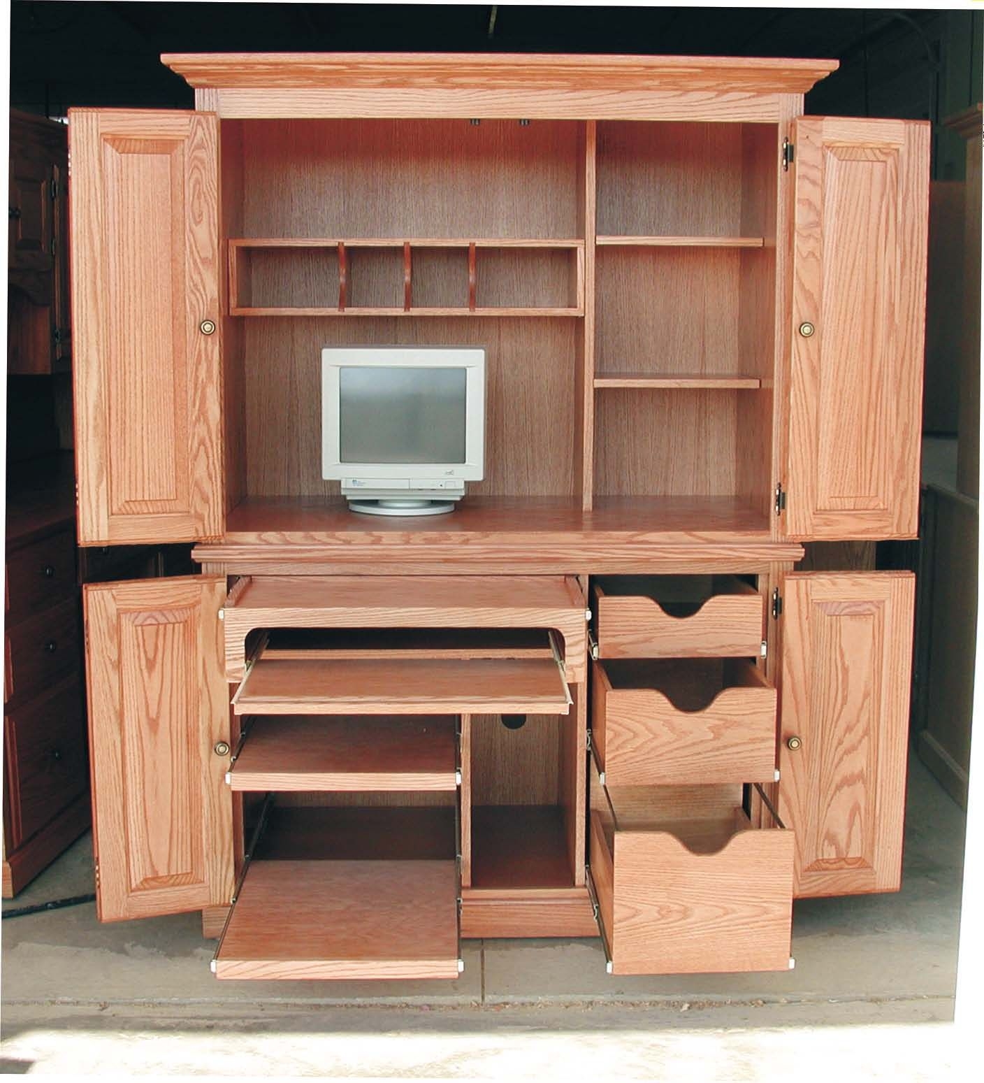 Computer armoire in 2014 deluxe computer armoire ash o 176