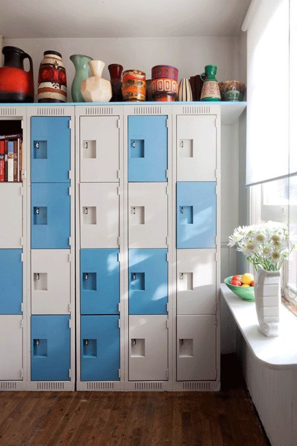 Is a great organizer use salvaged lockers to create a