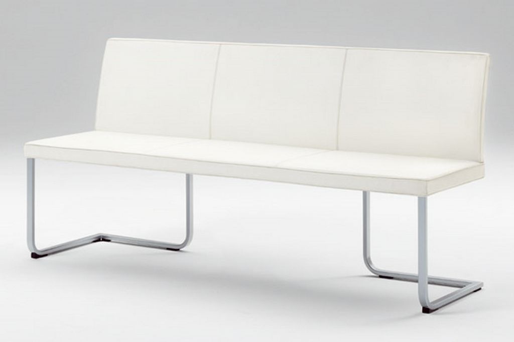 White leather dining online bench