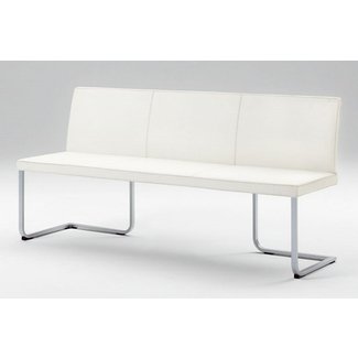White Dining Bench With Back
