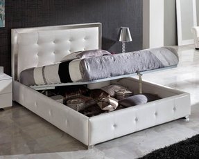 Leather Platform Bed With Storage   Foter