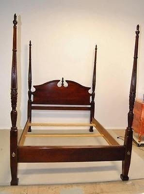 Rice carved cherry four poster queen ann bed queen size