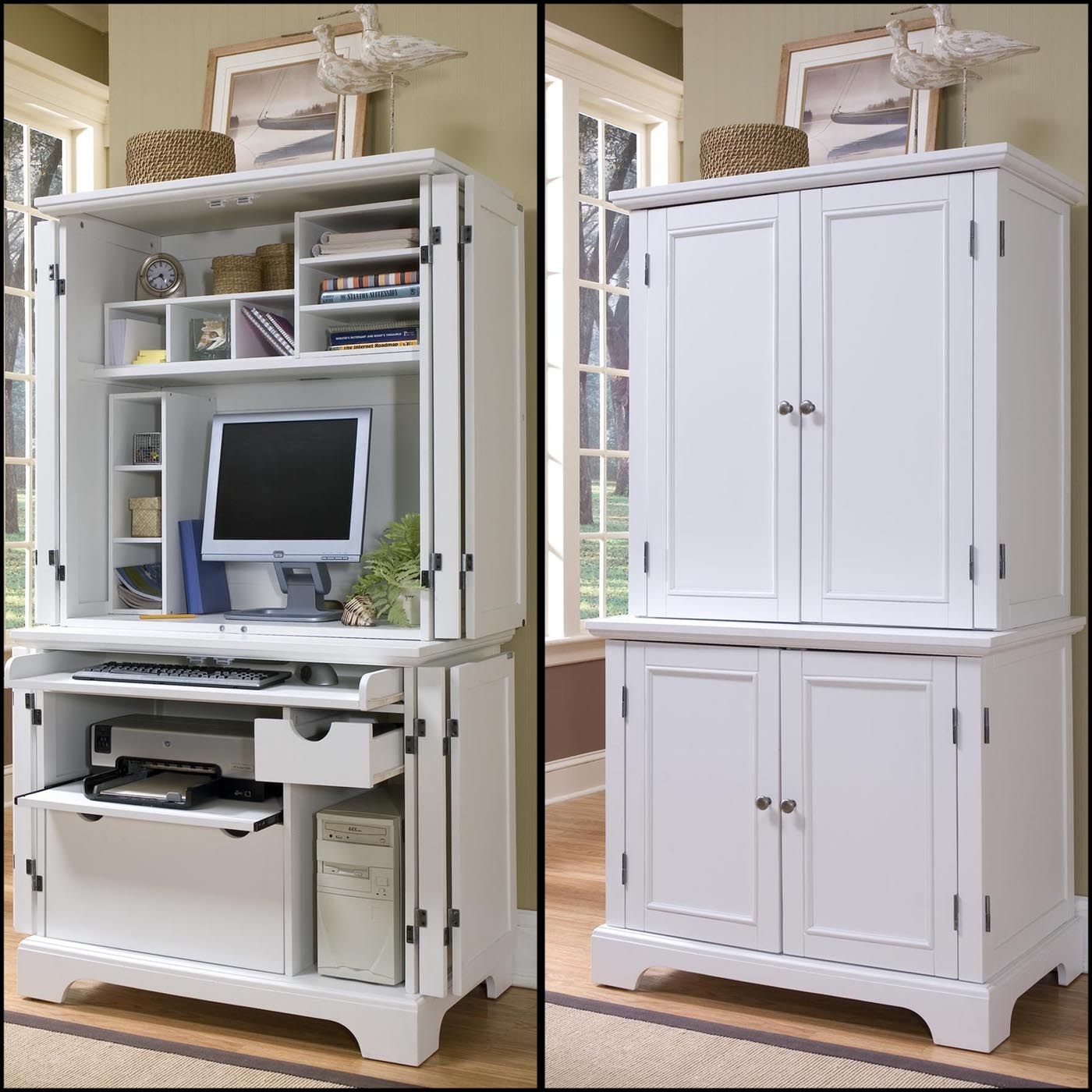 Hideaway Computer Desk Cabinet - Image to u