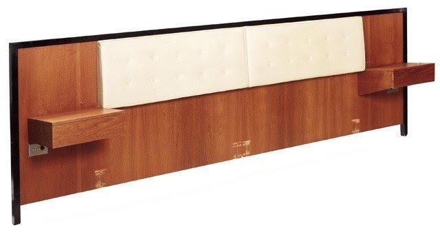 Beds with shelves as headboard
