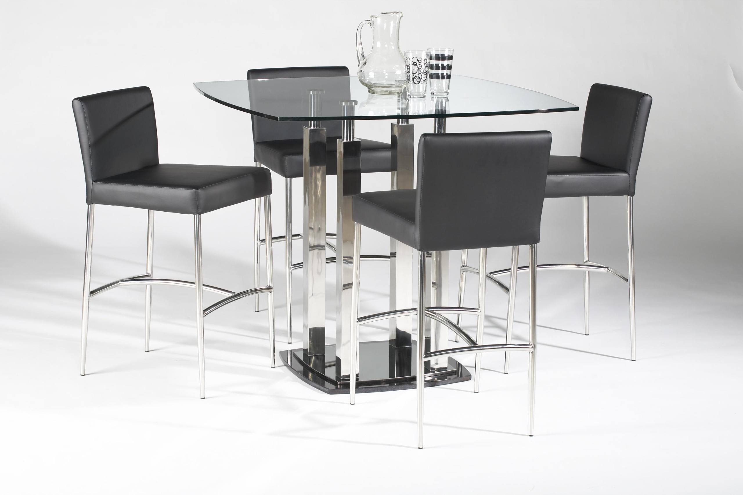 Chairs and a sq glass prime desk monique 5 piece