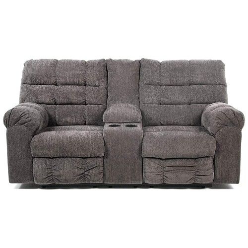 Design by ashley addie double reclining loveseat with console