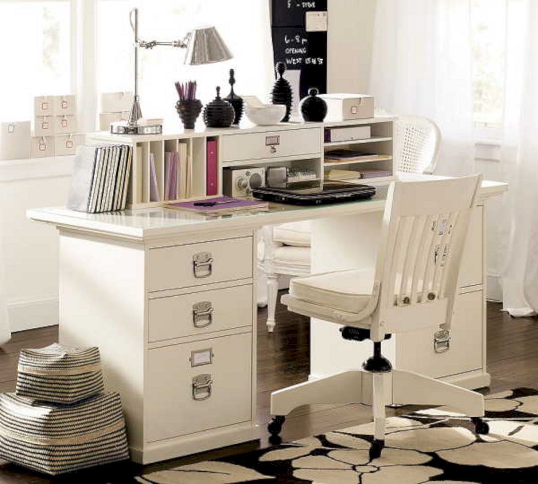 Home office furniture white color theme white office furniture set