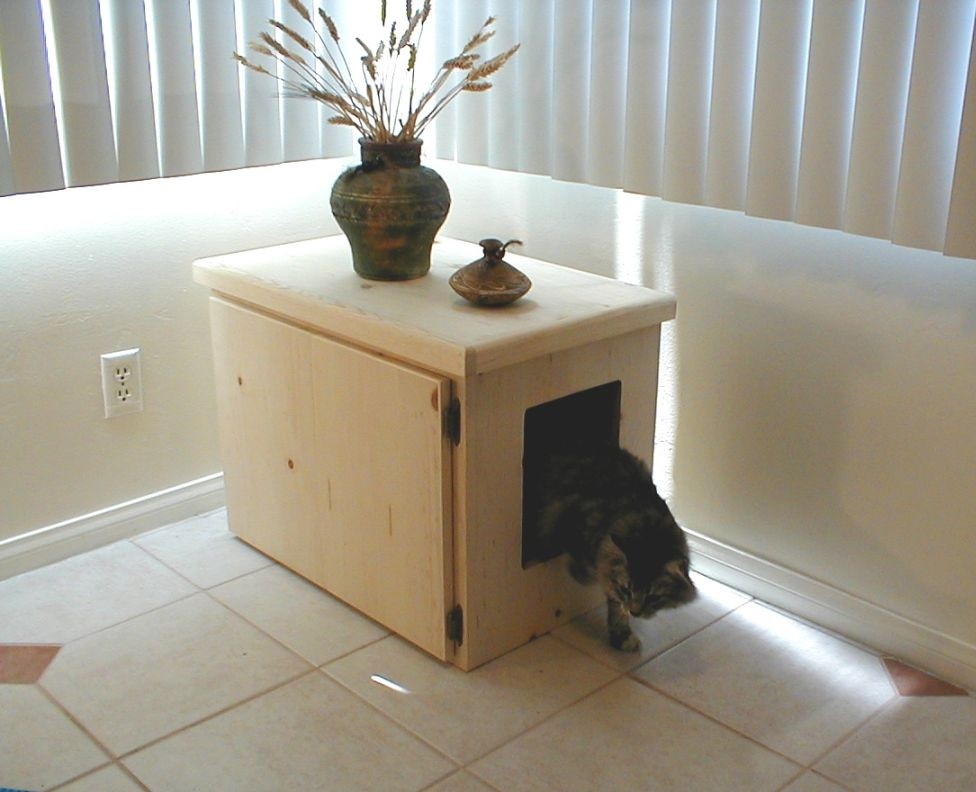 DIY Cat Litter Enclosure (from a computer desk)