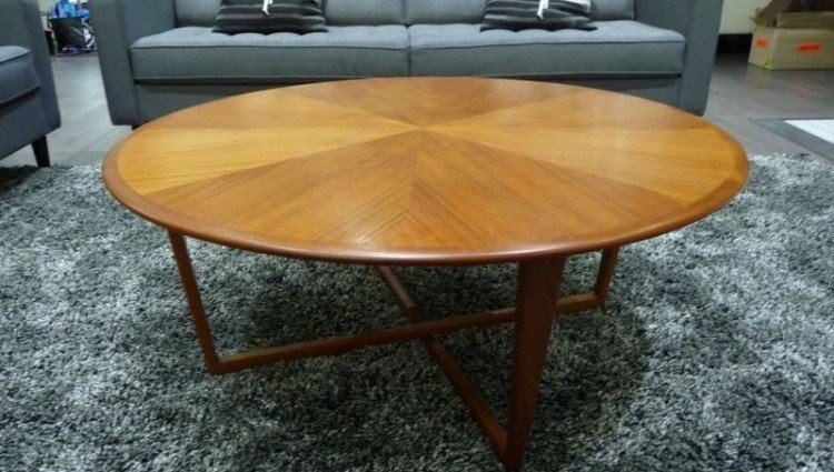 round light oak coffee table